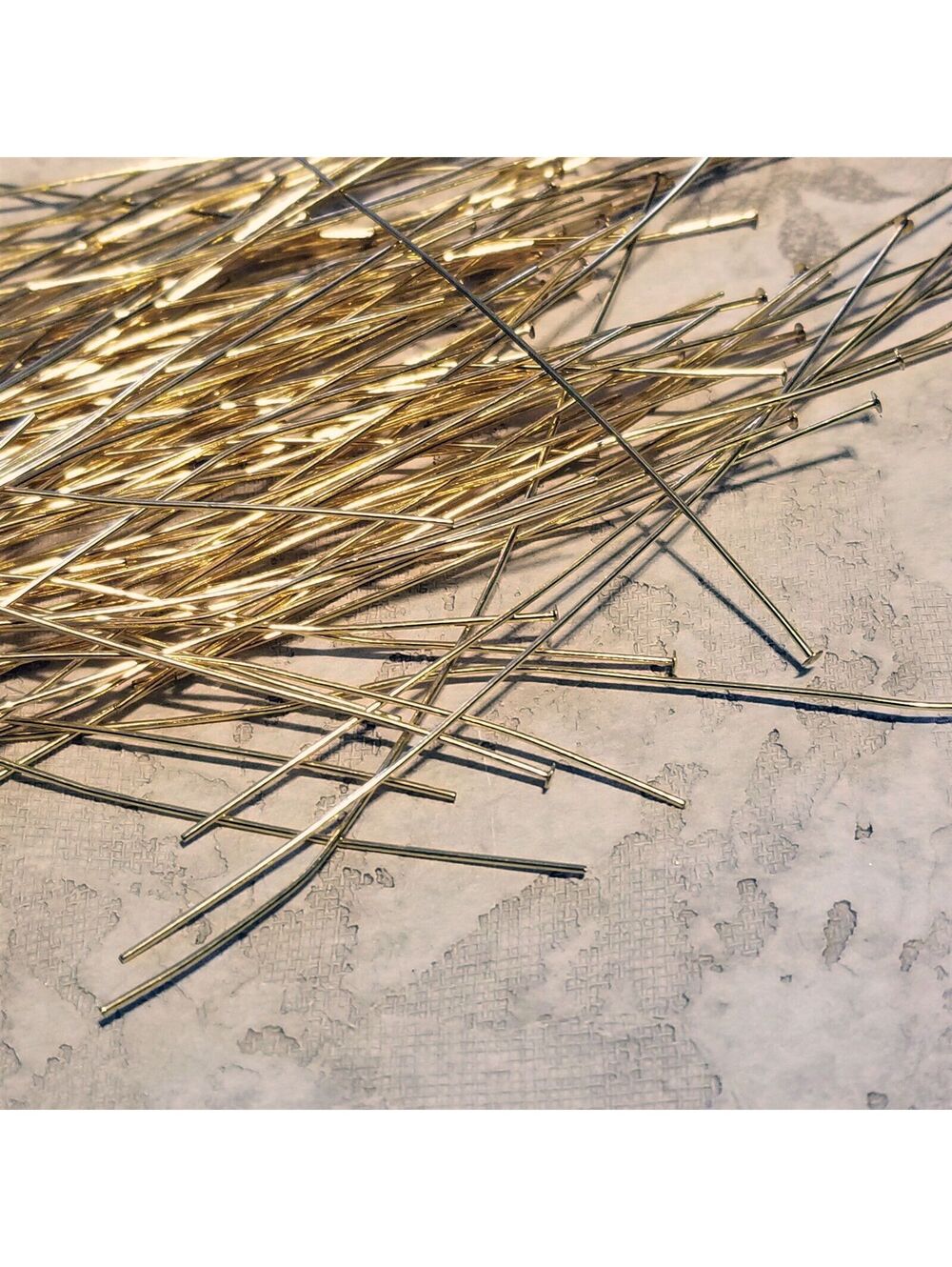 Extra Long Yellow Gold 14K Plated Brass 4" 100mm Head Pins 21g Findings 10 pcs